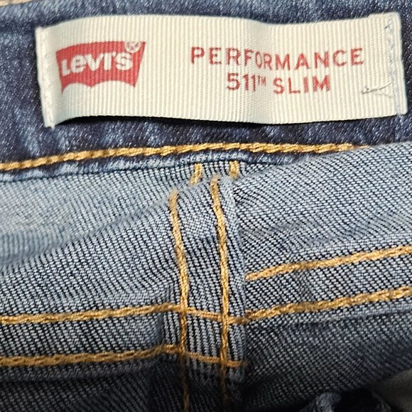 Levis Performance 511 Slim Jeans Boys Size 12 Dark Wash Denim Pants - Picture 4 of 7